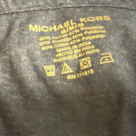 Michael Kors Blue Long Sleeve Hooded Shirt - Picture 4 of 4